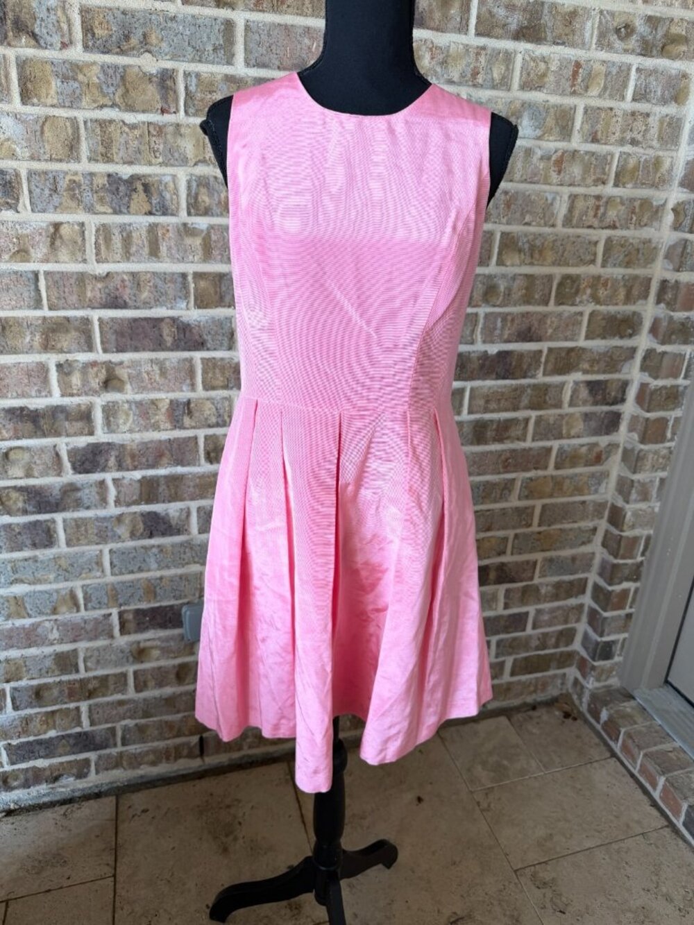 Shoshanna Women's a-line dress sleeveless jacquard pink color size 6 preppy